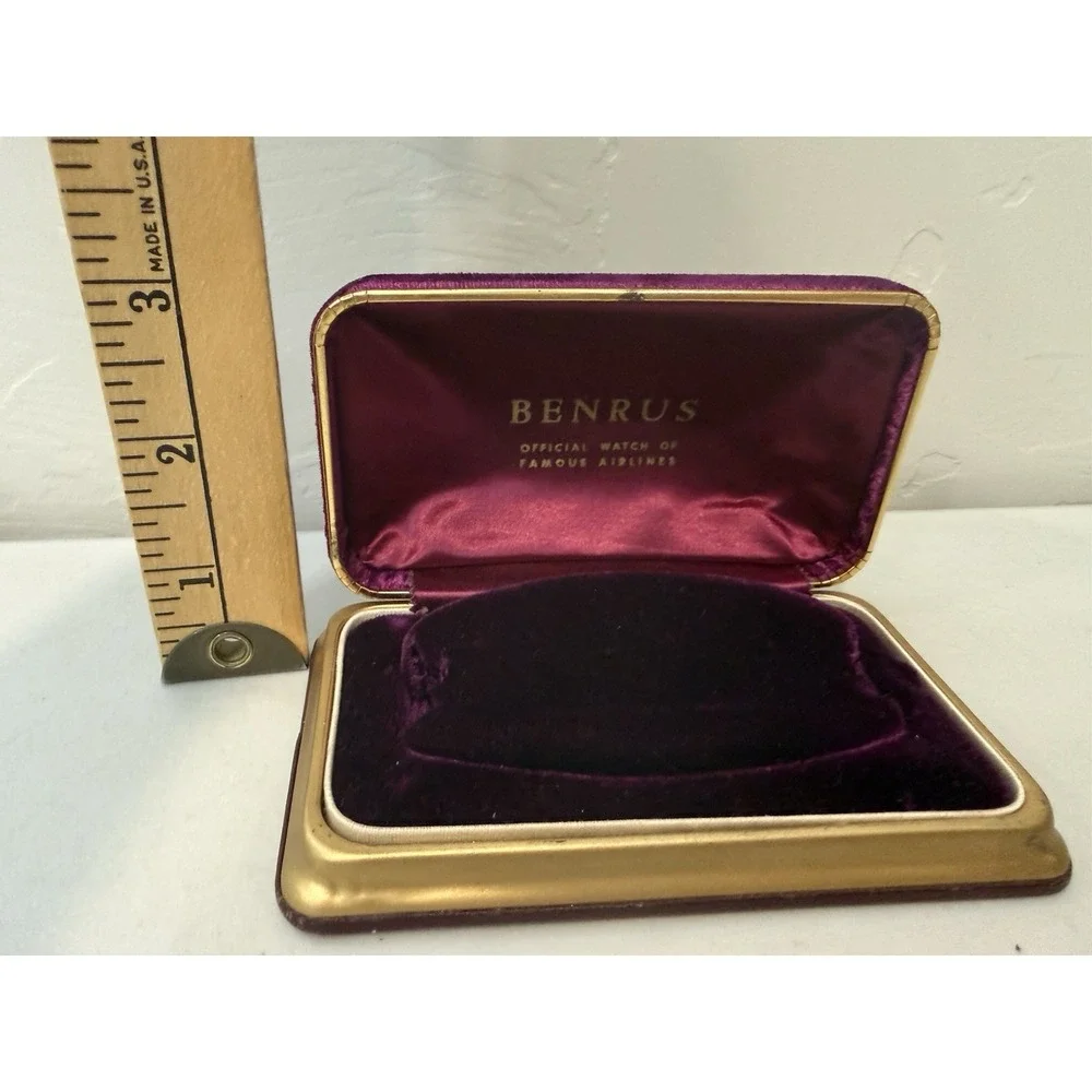 Vintages benrus Velvet clamshell watchbox official airlines Men gift displays